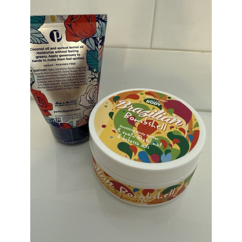 Lot Of 2 Brand New Perfectly Posh Body Butter Hand Cream Brazilian Bombshell - Picture 2 of 3